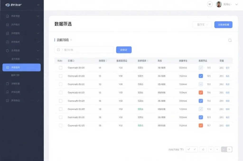 一个展示数据筛选界面的图像，用户正在选择条件来过滤数据